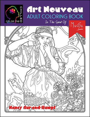 An Art Nouveau Coloring Book by Color Me Chilled available on Amazon.com