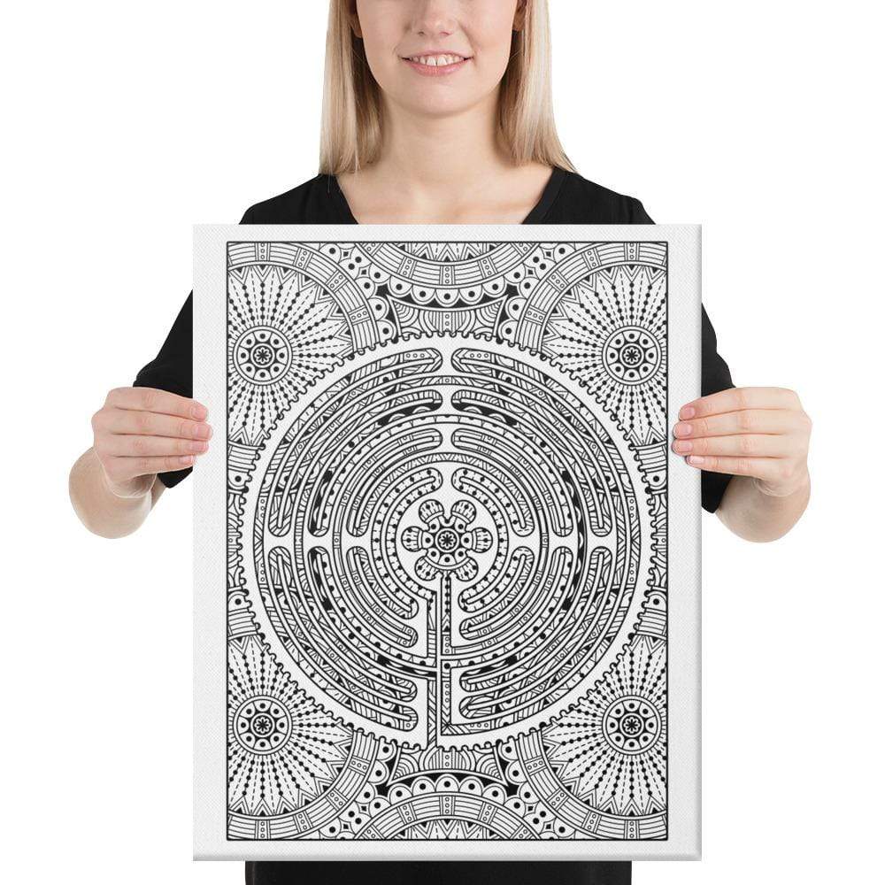 Color Me Chilled Canvas Prints 18×24 Chartres Daisy Mandala Labyrinth