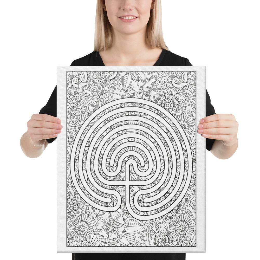 Color Me Chilled Canvas Prints 24×36 Classical Abstract Floral Labyrinth