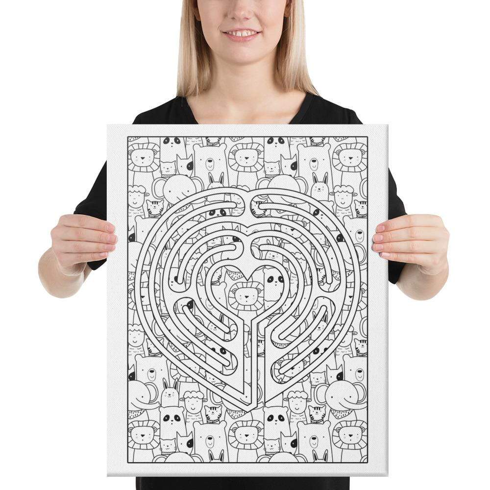 Color Me Chilled Canvas Prints 18×24 Heart Animal Labyrinth