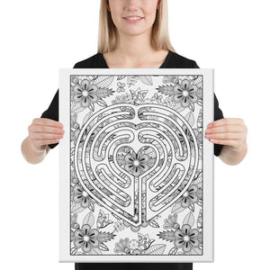 Color Me Chilled Canvas Prints 16×20 Heart Floral Labyrinth