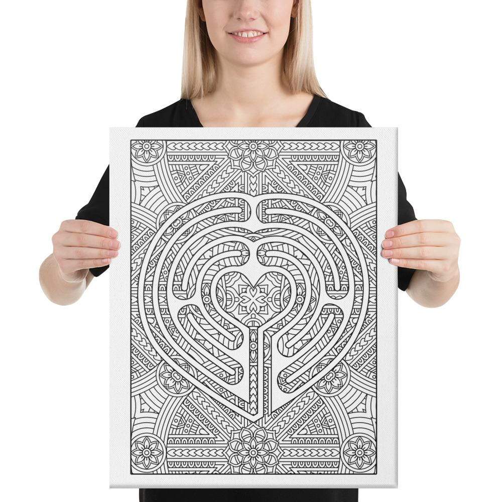 Color Me Chilled Canvas Prints 18×24 Heart Mandala Labyrinth