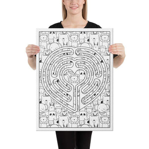 Color Me Chilled Canvas Prints 18×24 Heart Animal Labyrinth