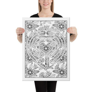 Color Me Chilled Canvas Prints 18×24 Heart Floral Labyrinth