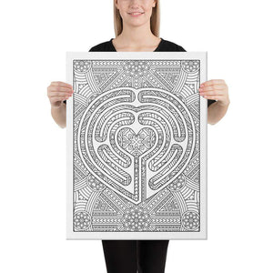 Color Me Chilled Canvas Prints 18×24 Heart Mandala Labyrinth