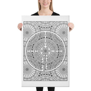 Color Me Chilled Canvas Prints 24×36 Chartres Daisy Mandala Labyrinth