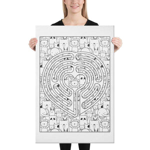 Color Me Chilled Canvas Prints 24×36 Heart Animal Labyrinth