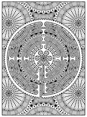Color Me Chilled Canvas Prints Chartres Daisy Mandala Labyrinth