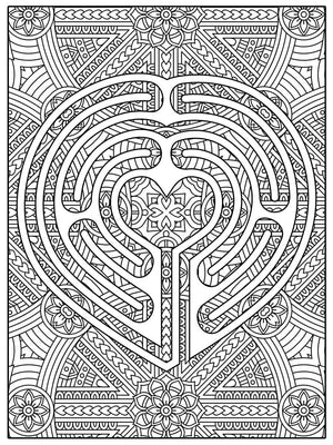 Color Me Chilled Canvas Prints Heart Mandala Labyrinth